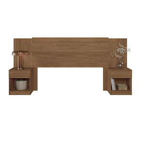 Cabeceira para Cama Box Casal Santos Andirá Loanda com 2 Gavetas – 256cm de largura - Jatoba - 1