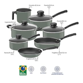 Conjunto de Panelas 5 Peças Tramontina Versalhes AA com Antiaderente Starflon – Verde