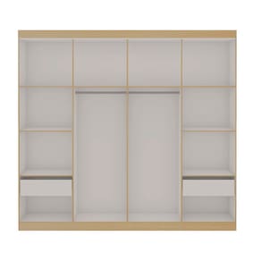 Guarda-Roupa Casal Genialflex Europa Ele & Ela, 4 Portas, 2 Gavetas e 4 Prateleiras 198cm de largura – Savana/Branco - 3