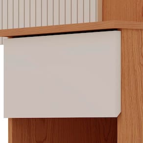 Cabeceira Extensível para Cama de Casal e Queen Size Genialflex Roma em MDP com detalhes Frisados – Cinamomo/Off White - 2