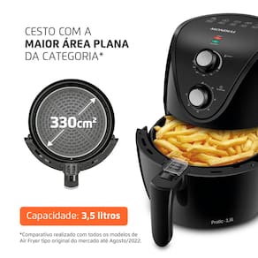 Fritadeira Elétrica Sem Óleo Air Fryer Mondial AF35-BF MK NE 1500W 3,5 Litros - Preta
