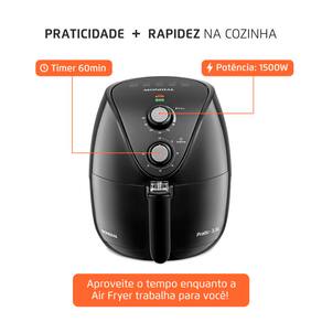 Fritadeira Elétrica Sem Óleo Air Fryer Mondial AF35-BF MK NE 1500W 3,5 Litros - Preta