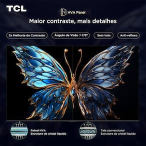 Smart TV 65” TCL QLED 4K Ultra HD 65P7K com Sistema Operacional Google TV, HDR10+, HDMI 2.1, Chromecast built-in, Dolby Vision e Atmos