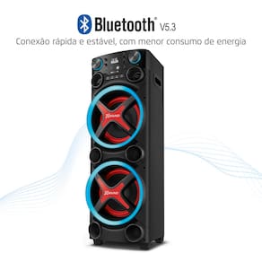 Torre de Som Amplificada Mondial TM-2200 com Bluetooth, Função Passa Pasta e Integração com Guitarra e Microfone Bivolt - 2200W