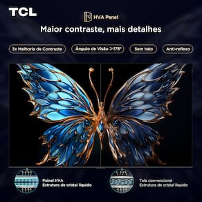 Smart TV 75” TCL QLED 4K Ultra HD 75P7K com Sistema Operacional Google TV, HDR10+, HDMI 2.1, Chromecast built-in, Dolby Vision e Atmos
