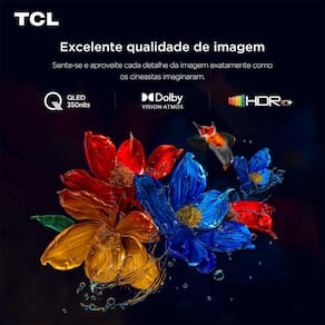 Smart TV 75” TCL QLED 4K Ultra HD 75P7K com Sistema Operacional Google TV, HDR10+, HDMI 2.1, Chromecast built-in, Dolby Vision e Atmos