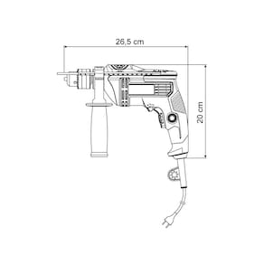 Furadeira de Impacto Tramontina 1/2" com Empunhadura Auxiliar e Sistema de Reversão - 500W - 220V - 3