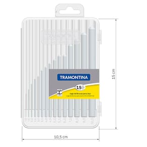 Jogo de Brocas HSS em Polegadas para Aço Tramontina DIN 338 - 15 Peças - JOGO DE BROCAS HSS EM POLEGADAS 15 PECAS - 2