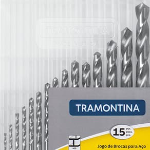Jogo de Brocas HSS em Polegadas para Aço Tramontina DIN 338 - 15 Peças - JOGO DE BROCAS HSS EM POLEGADAS 15 PECAS - 1
