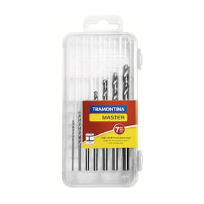 Jogo de Brocas HSS para Aço Tramontina Master Polegadas - 7 Peças - JOGO DE BROCAS HSS  ACO TRAMONTINA MASTER 7 PEÇAS - 1