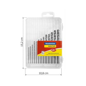 Jogo de Brocas HSS para Aço Tramontina Master Polegadas - 13 Peças - JOGO DE BROCAS HSS PARA ACO TRAMONTINA 13 PEÇAS - 2
