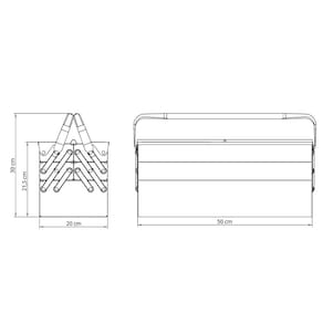 Caixa Sanfonada para Ferramentas Tramontina Master com 5 gavetas e Alças Fixas - CAIXA SANFONADA P/ FERRAMENTAS TRAMONTINA 5GV - 2