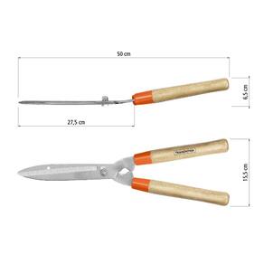Tesoura para Cerca Viva e Grama Tramontina com Lâminas Metálicas e Cabos de Madeira - 3