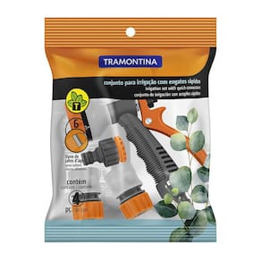 Conjunto para Irrigação Tramontina com Engates Rápidos e Hidropistola - 4 Peças