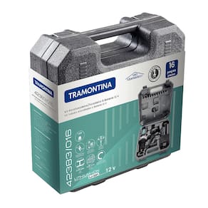 Parafusadeira Furadeira Tramontina com Maleta e Bateria 12V - 16 Peças - PARAFUSADEIRA/FURADEIRA 12V TRAMONTINA BATERIA 16P - 2