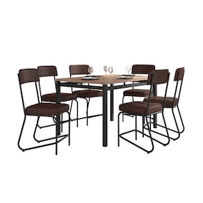 Conjunto Mesa Jantar Fabone Nagoia 6 Cadeiras Mesa Retangular 136x80cm Aço Carbono - PRETO FOSCO - 1