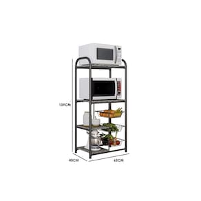 Fruteira Multiuso 3 Cestas Fabone Dallas Aço Carbono Pintura Epóxi 4 Prateleiras Tampos Granito Preto e Prata - FRUT MULTIUSO 3 CESTA FABONE DALLAS PT/PRATA/GR - 2