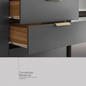 Balcão Demóbile Aspen com 2 Portas, 2 Gavetas e 1 Prateleira - 120cm de largura
