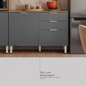 Balcão Demóbile Aspen com 2 Portas, 2 Gavetas e 1 Prateleira - 120cm de largura
