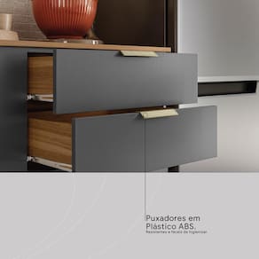 Balcão Demóbile Aspen com 2 Portas, 2 Gavetas e 1 Prateleira - 120cm de largura