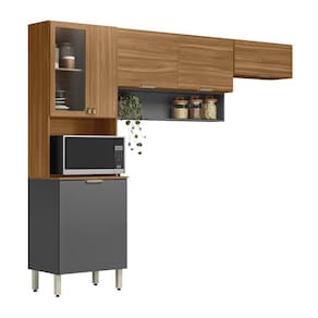 Cozinha Compacta Demóbile Aspen com 6 Portas e 2 Prateleiras - 250cm de largura