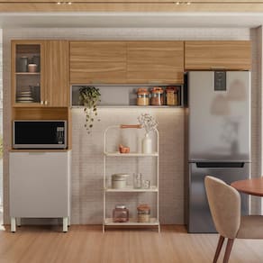 Cozinha Compacta Demóbile Aspen com 6 Portas e 2 Prateleiras - 250cm de largura