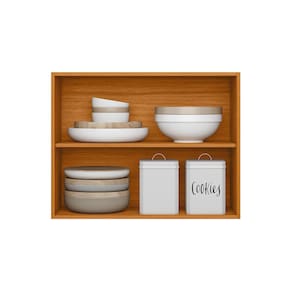 Armário Aéreo Poliman Ravena 80cm 2 Portas Puxador Metal Prateleira Interna MDP Freijó Off White Acetinado - 1