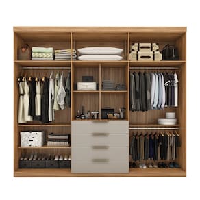 Guarda-Roupa Demóbile Giardino com 6 Portas e 4 Gavetas - 262,2 de largura - Amêndola/Nude - 3