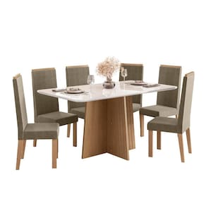 Conjunto de Mesa Sonetto 160cm Isa 6 Cadeiras Tampo de Vidro Veludo Estofado Design Moderno Sofisticado - 2