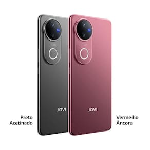 Smartphone JOVI V50 5G Vermelho Âncora 512GB, 12GB RAM, Snapdragon 7 Gen3, Tela 6.77” Amoled 120Hz, Câmera Dupla 50MP, Android 15 e IP69