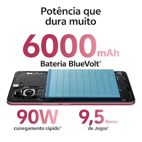 Smartphone JOVI V50 5G Vermelho Âncora 512GB, 12GB RAM, Snapdragon 7 Gen3, Tela 6.77” Amoled 120Hz, Câmera Dupla 50MP, Android 15 e IP69