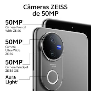Smartphone JOVI V50 5G Preto Acetinado 512GB, 12GB RAM, Snapdragon 7 Gen3, Tela 6.77” AMOLED 120Hz, Câmera Dupla 50MP, Android 15 e IP69