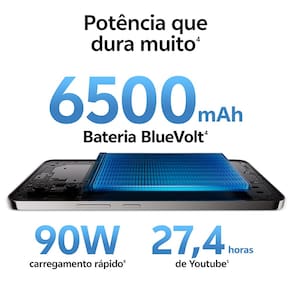 Smartphone JOVI V50 Lite 5G Preto Eclipse 256GB, 8GB RAM, Dimensity 6300, Tela AMOLED 6.77" 120Hz, Câmera Traseira 50MP, Android 15 e IP65