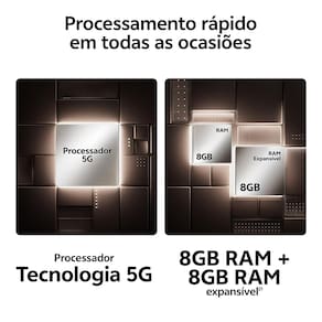 Smartphone JOVI V50 Lite 5G Ouro Titânio 256GB, 8GB RAM, Dimensity 6300, Tela AMOLED 6.77" 120Hz, Câmera Traseira 50MP, Android 15 e IP65