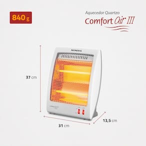 Aquecedor de Ambiente Mondial A16 com Controle de Temperatura – Branco/Cinza
