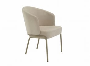 Poltrona Herval Hermes Pés em Metal Assento D33 Encosto D28 Bege - 1