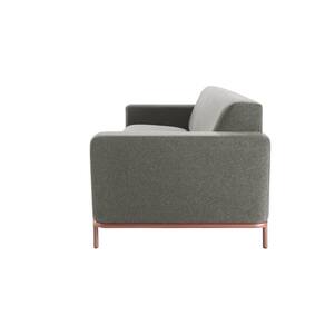 Sofá 3 Lugares Herval Guatemala Espuma Soft Molas Madeira Maciça Cinza - 3