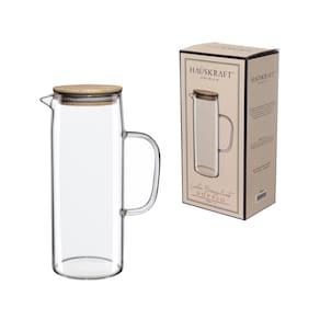 Jarra Hauskraft Doppio em Vidro com Tampa em Bambu – 1,2 litros - 1