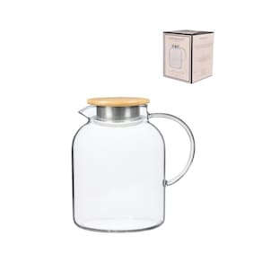 Jarra Hauskraft Clivia em Vidro Borossilicato com Tampa em Bambu – 1,5 litros - 1