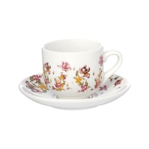 Jogo de Xícaras de Café HausKraft Le Jardin em Porcelana com Pires 90ml – 6 Peças - 1