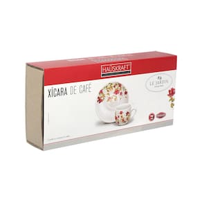 Jogo de Xícaras de Café HausKraft Le Jardin em Porcelana com Pires 90ml – 6 Peças - 2
