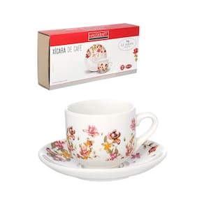 Jogo de Xícaras de Café HausKraft Le Jardin em Porcelana com Pires 90ml – 6 Peças - 3