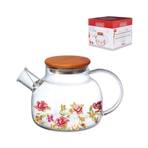 Chaleira HausKraft Le Jardin em Vidro Borossilicato com Tampa em Bambu – 1 litro - 1