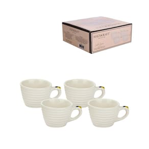 Conjunto de Xícaras para Café Hauskraft Bee em Porcelana 90 ml Branca – 4 Peças - 1