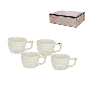 Conjunto de Xícaras para Chá Hauskraft Bee em Porcelana 230 ml Branca – 4 Peças - 1