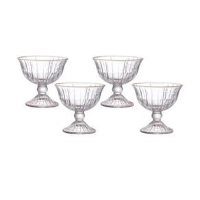 Conjunto de Taças para Sobremesa Hauskraft Melina 200 ml com Borda Dourada - 4 Peças