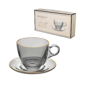 Conjunto de Xícaras para Chá Hauskraft Menfis com Pires em Cristal ônix 170ml – 4 Peças - 3