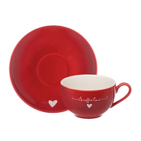 Jogo de Xícaras para Chá Hauskraft L`amour em Porcelana 160 ml Vermelha - 6 Peças - 2