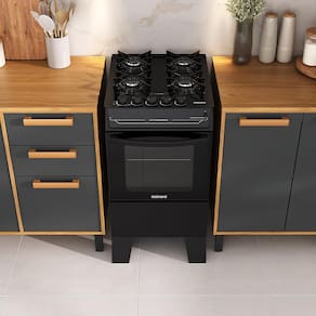 Fogão Itatiaia 4 Bocas Electra Glass Plus com Mesa de Vidro e Acendimento Automático Bivolt – Preto