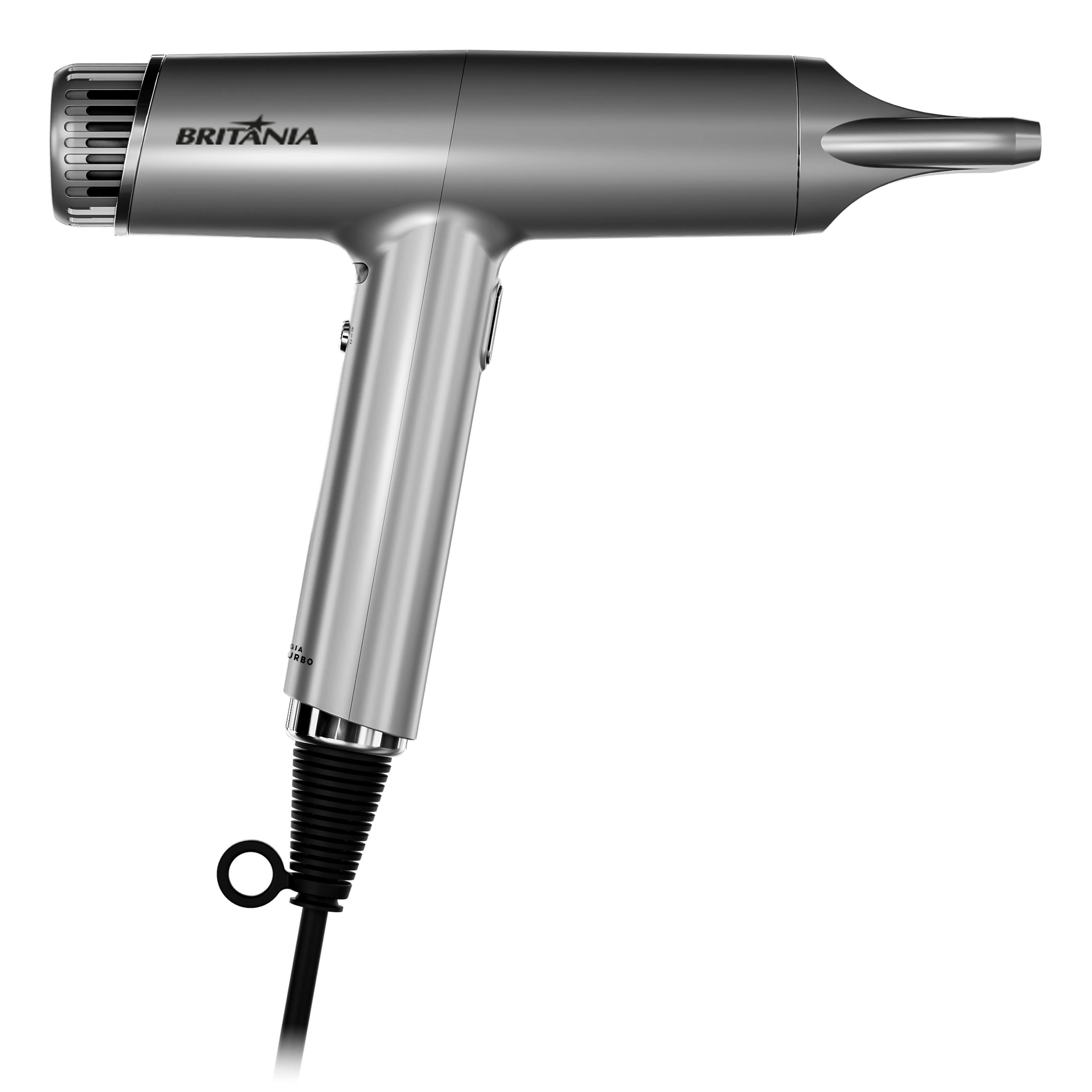 Secador de Cabelos Britânia BSC3400 Mais Silencioso 1600W - Prata - 220V - 1